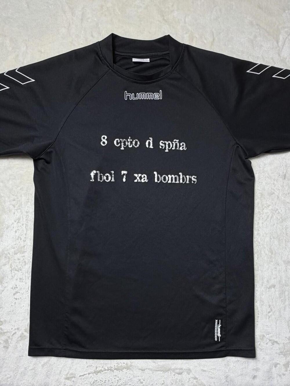 Hummel Mens Soccer Jersey Shirt Black Short Sleeve Sports Training Medium